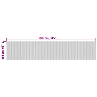 rumdeler 165x800 cm bambus lys naturfarvet