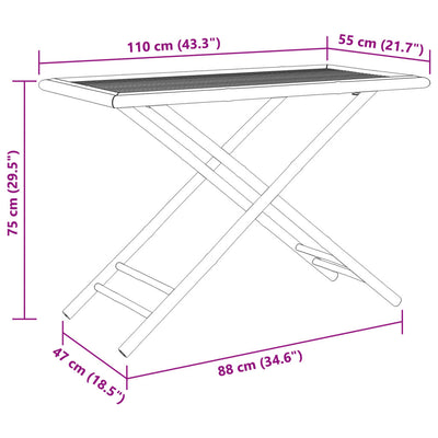 foldbart havebord 110x55x75 cm bambus