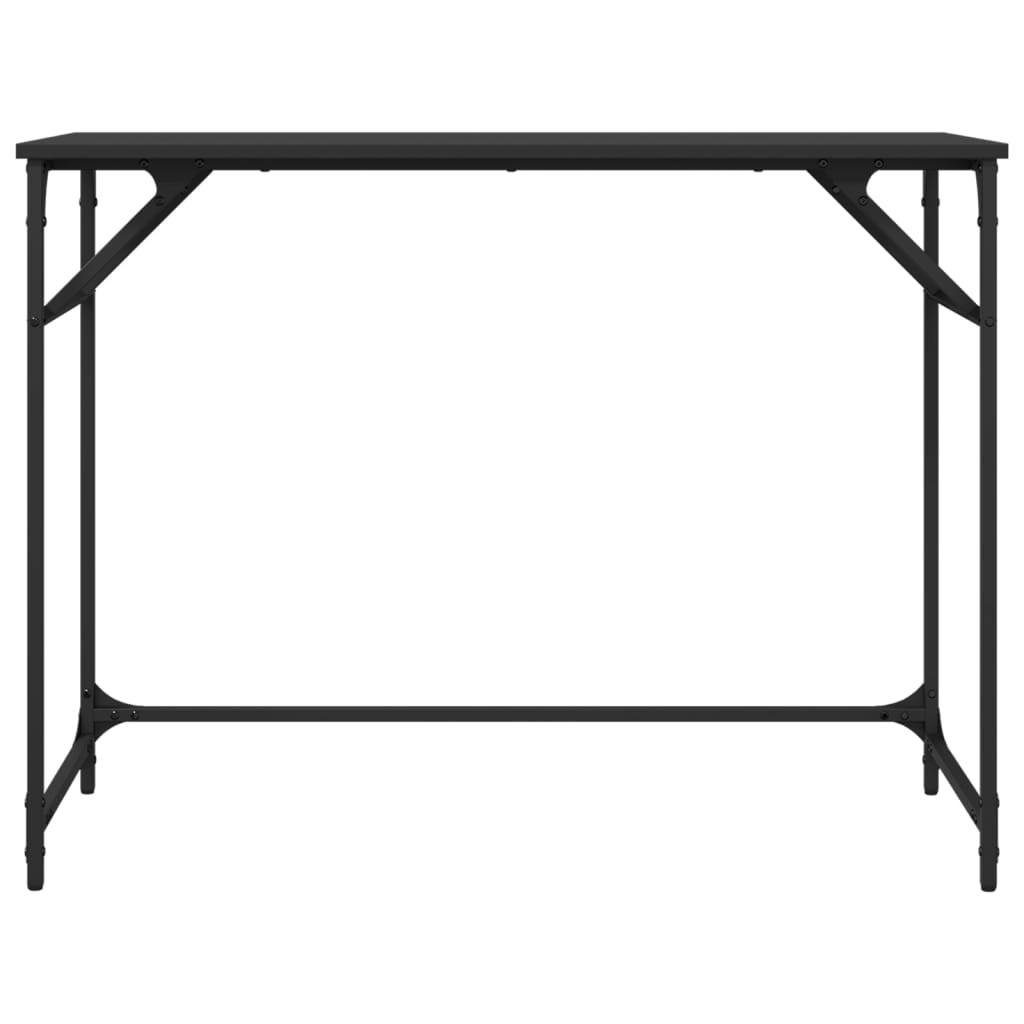 skrivebord 100x45x76 cm konstrueret træ pulverlakeret stål sort