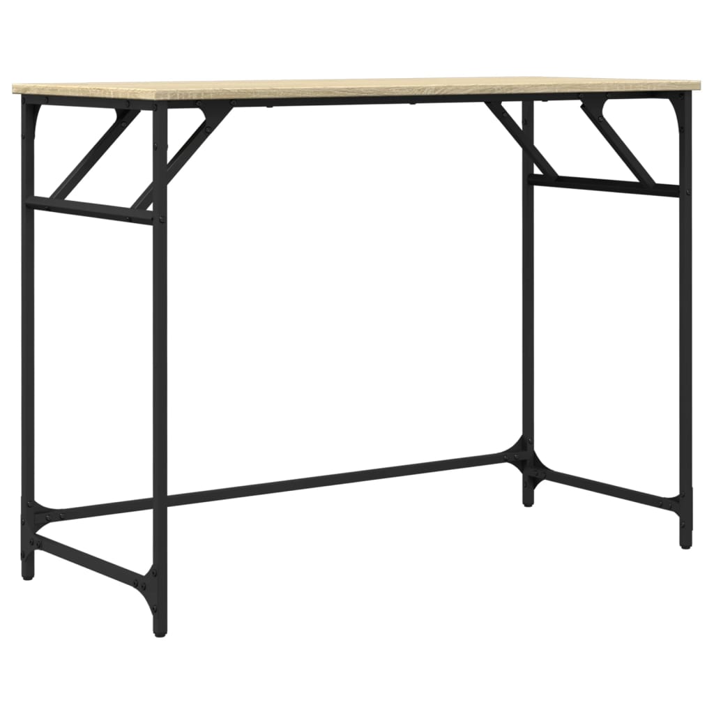 skrivebord 100x45x76 cm konstrueret træ og stål sonoma-eg