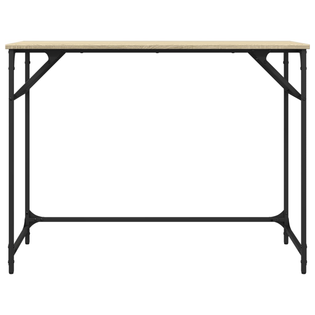 skrivebord 100x45x76 cm konstrueret træ og stål sonoma-eg