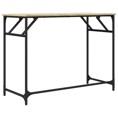 skrivebord 100x45x76 cm konstrueret træ og stål sonoma-eg