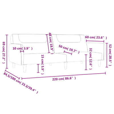 2-personers sovesofa stof cremefarvet