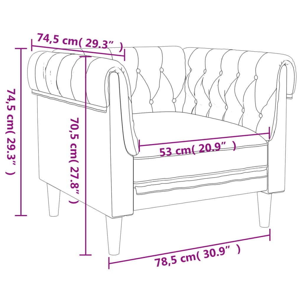 Chesterfield-sofastol stof mørkegrå