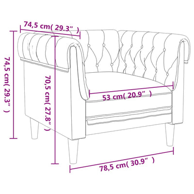 Chesterfield-sofastol stof mørkegrå