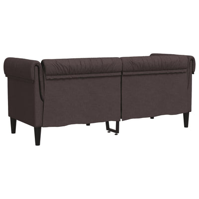 2-personers Chesterfield-sofa stof mørkebrun