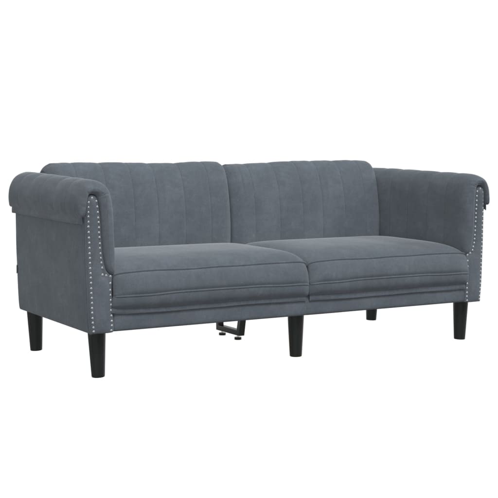 2-personers sofa velour mørkegrå