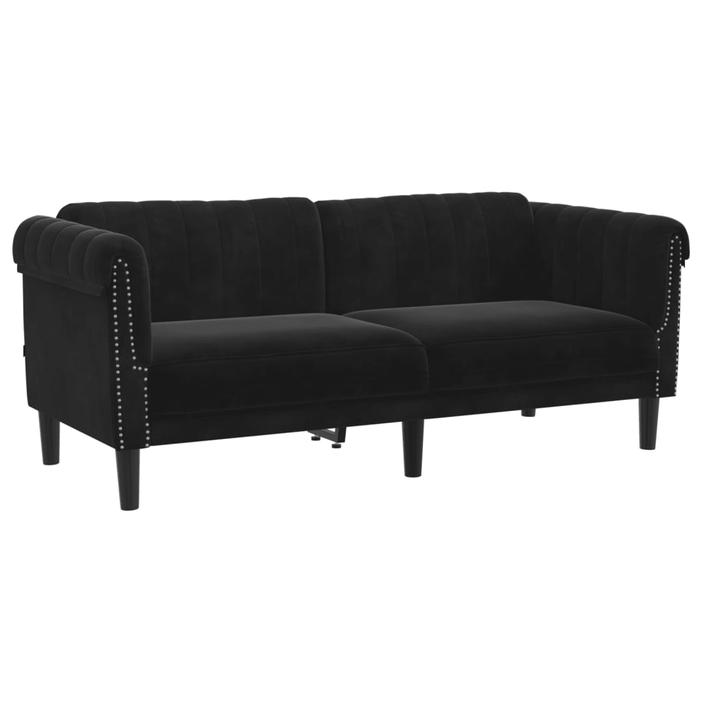 2-personers sofa velour sort