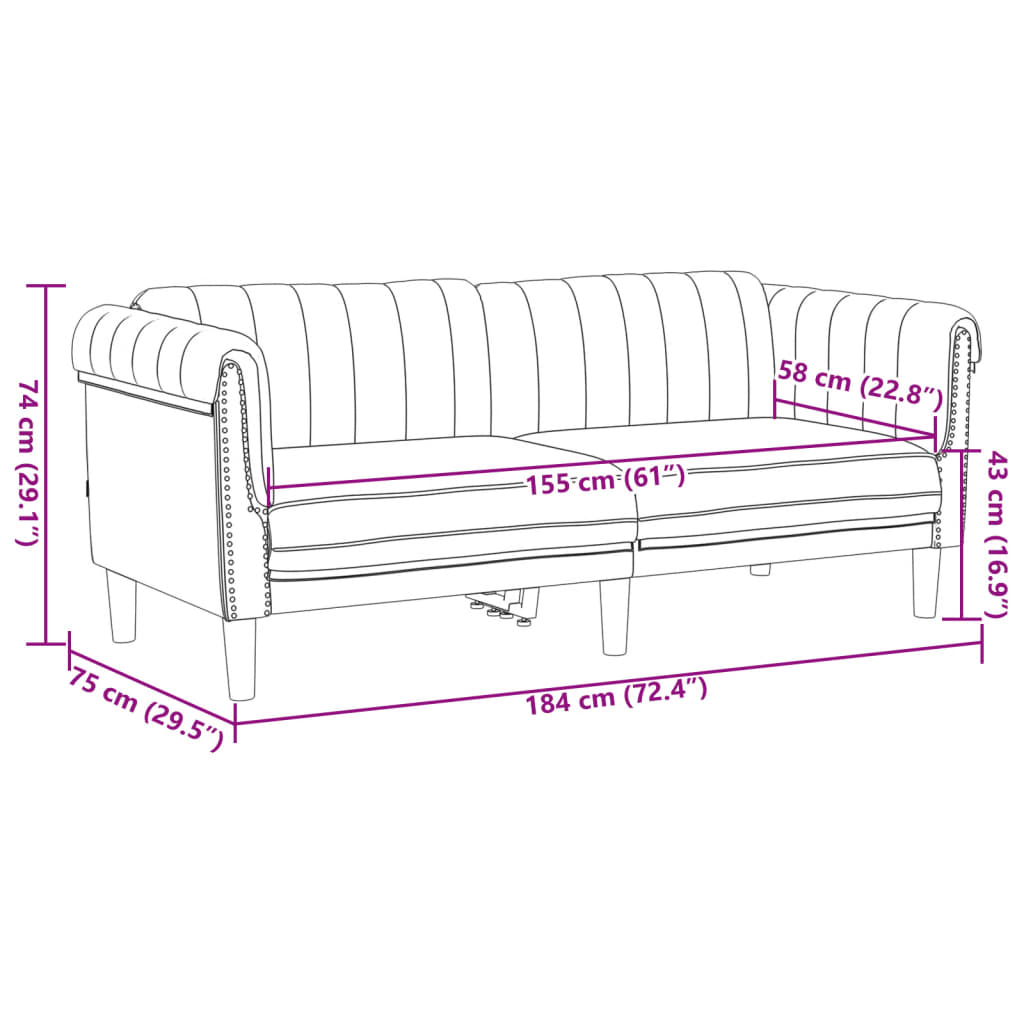 2-personers sofa imiteret ruskind brun