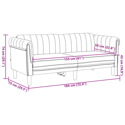 2-personers sofa imiteret ruskind brun