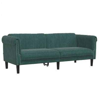 3-personers sofa velour mørkegrøn