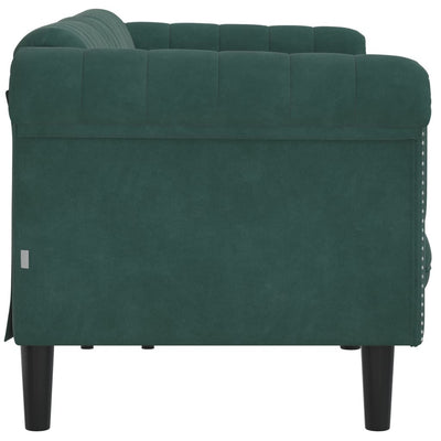 3-personers sofa velour mørkegrøn