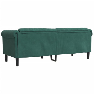 3-personers sofa velour mørkegrøn