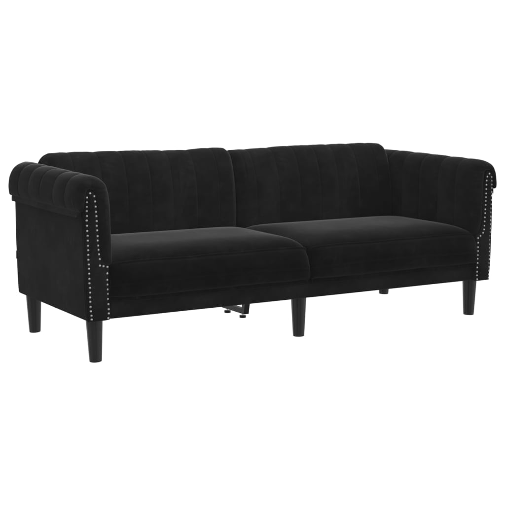 3-personers sofa velour sort