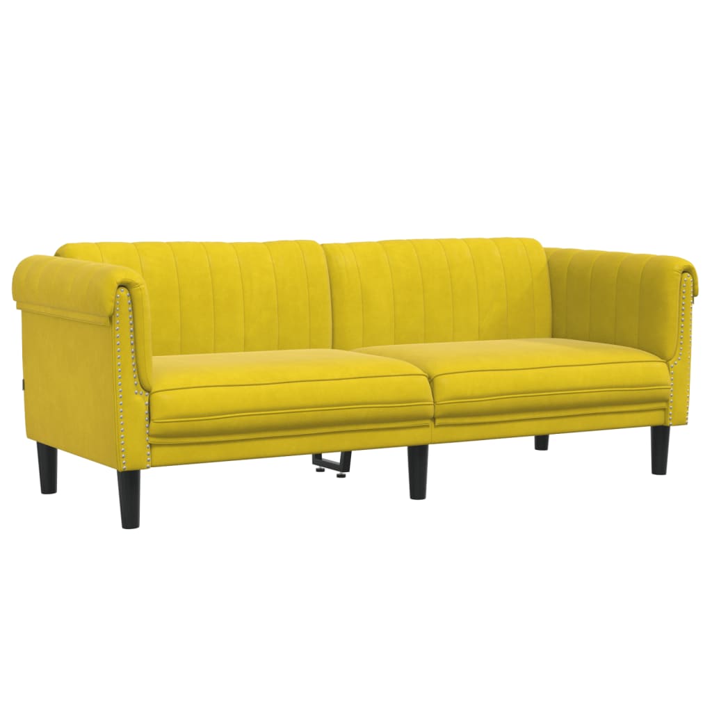 3-personers sofa velour gul