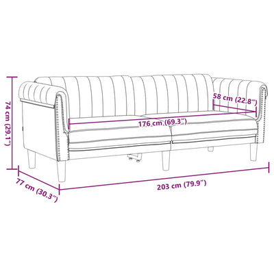 3-personers sofa imiteret ruskind brun