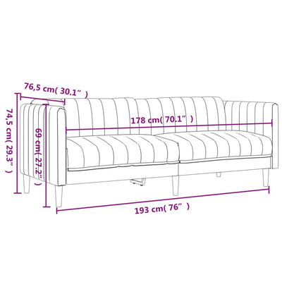 3-personers sofa stof lysegrå