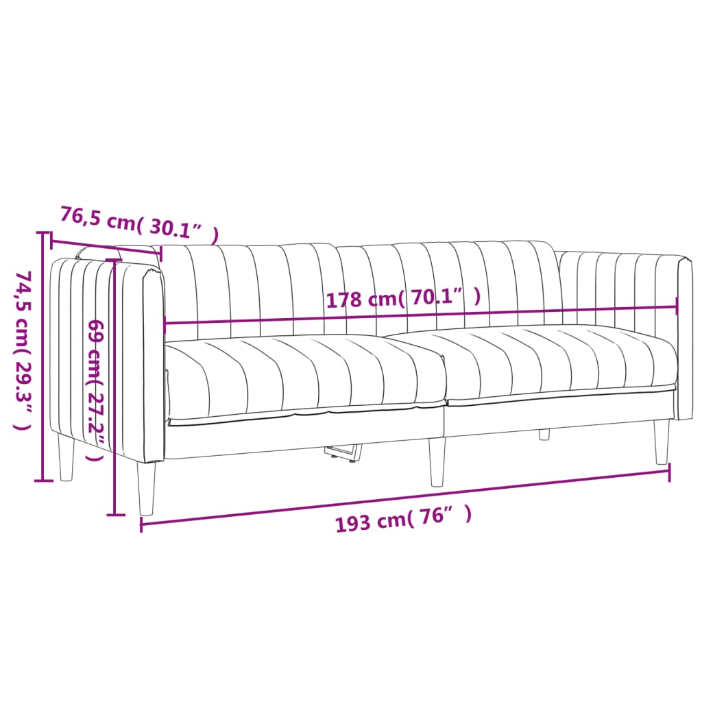 3-personers sofa stof mørkegrå