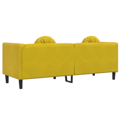 3-personers sofa med hynder velour gul