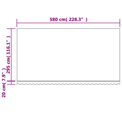 markisedug 6x3 m stribet flerfarvet