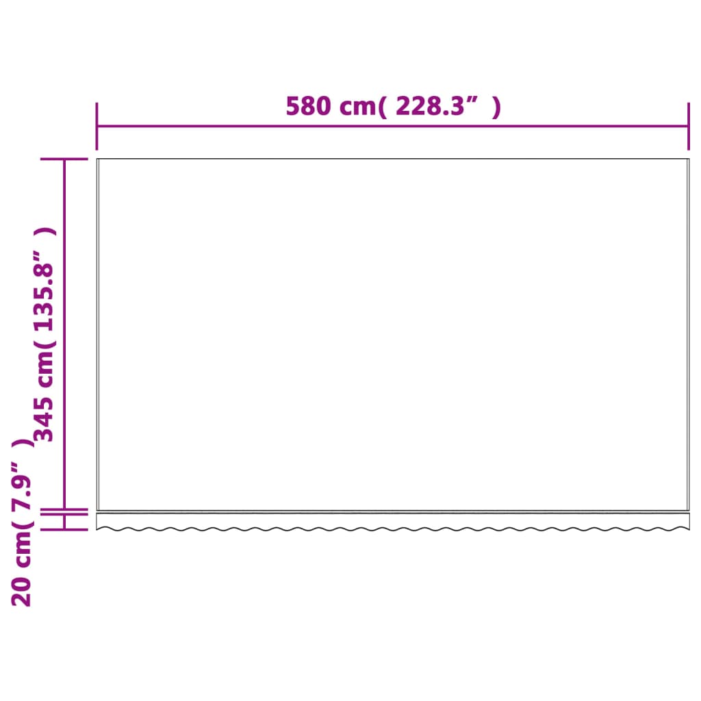 markisedug 6x3,5 m stribet flerfarvet