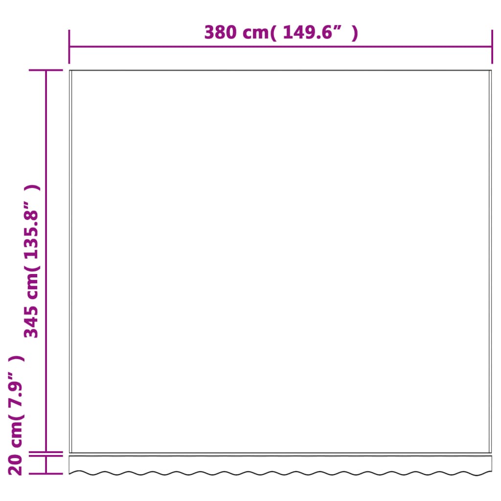 markisedug 4x3,5 m stribet flerfarvet