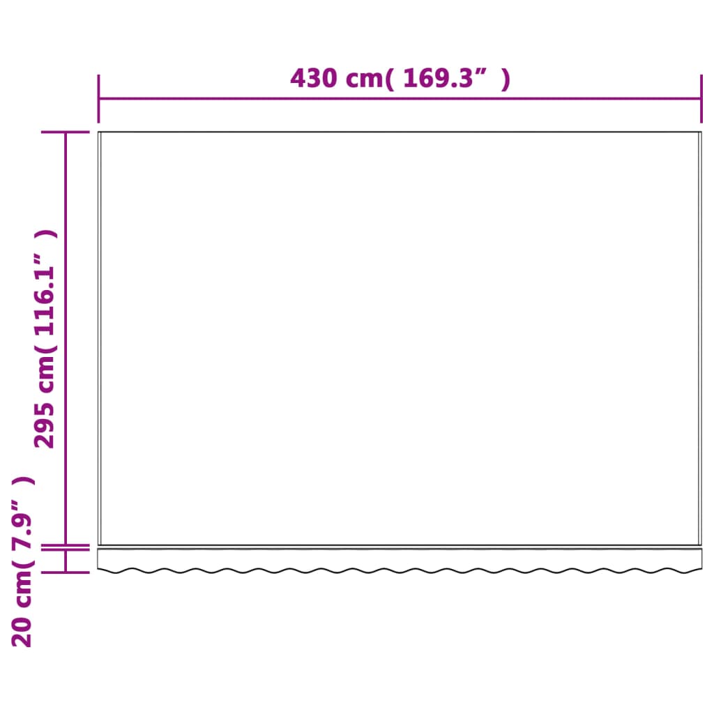 markisedug 4,5x3 m stribet flerfarvet