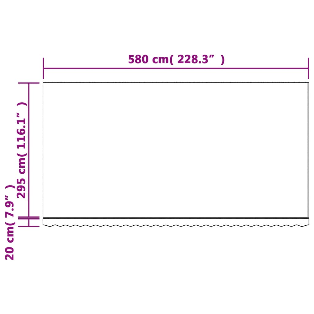 markisedug 6x3 m stribet flerfarvet