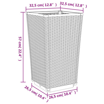 plantekurve 4 stk. 32,5x32,5x57 cm PP sort