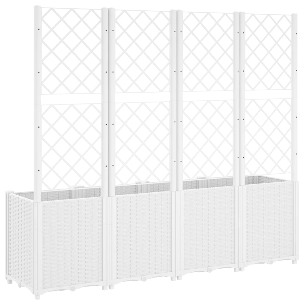 plantekasse med espalier 160x40x140 cm PP hvid