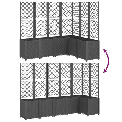 plantekasse med espalier 160x120x140 cm PP sort