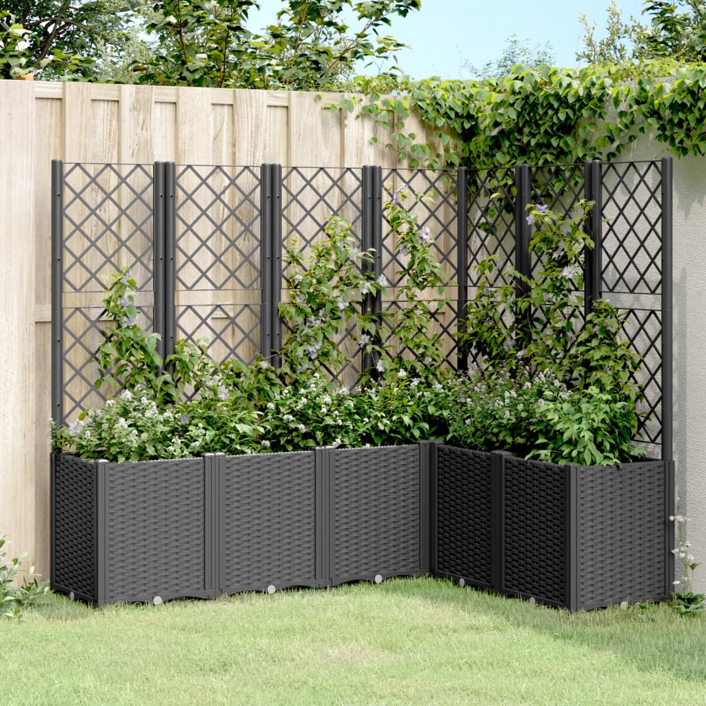 plantekasse med espalier 160x120x140 cm PP sort