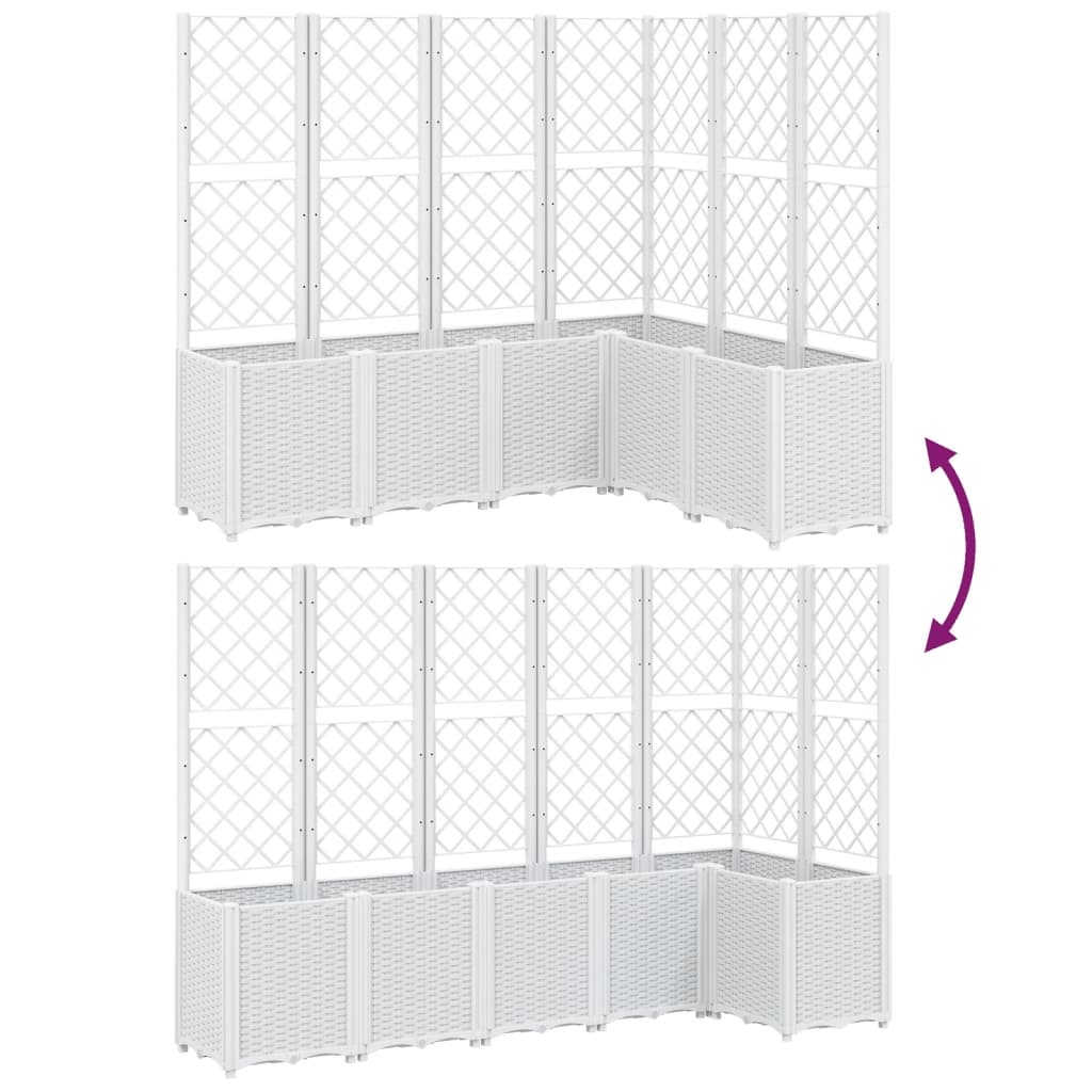 plantekasse med espalier 120x120x140 cm PP hvid