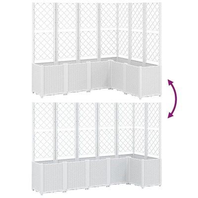 plantekasse med espalier 120x120x140 cm PP hvid