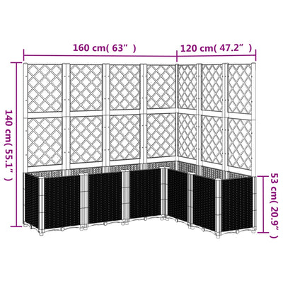 plantekasse med espalier 120x120x140 cm PP hvid