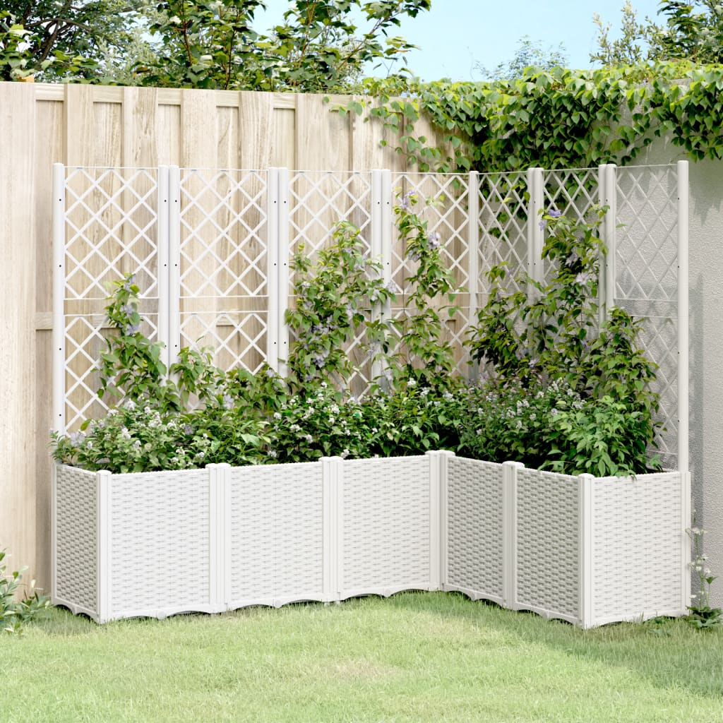 plantekasse med espalier 120x120x140 cm PP hvid