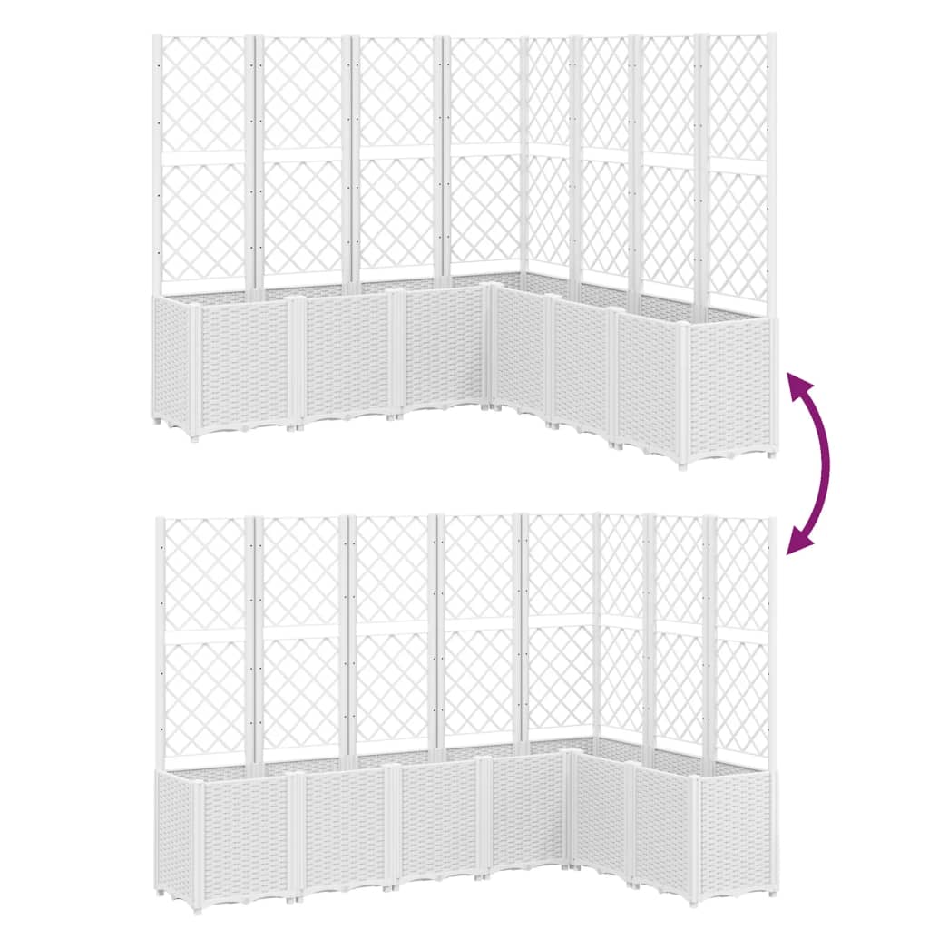 plantekasse med espalier 160x160x140 cm PP hvid