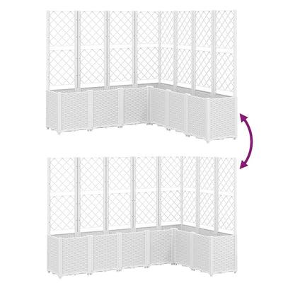 plantekasse med espalier 160x160x140 cm PP hvid