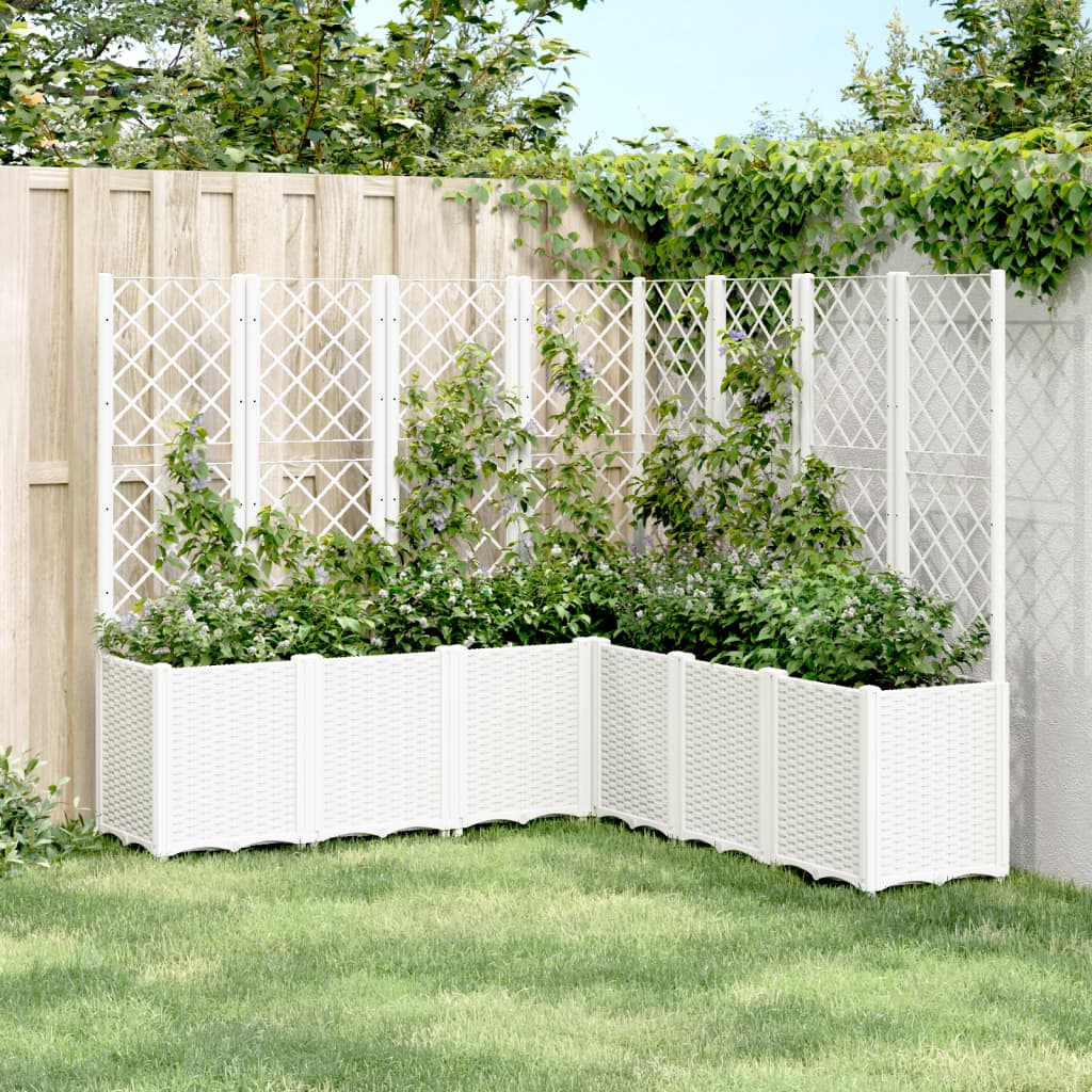 plantekasse med espalier 160x160x140 cm PP hvid