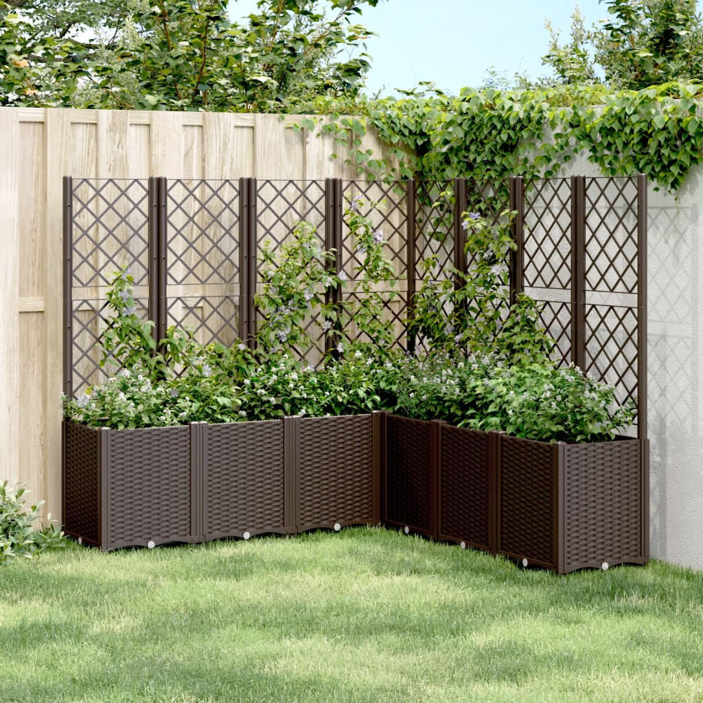 plantekasse med espalier 160x160x140 cm PP brun