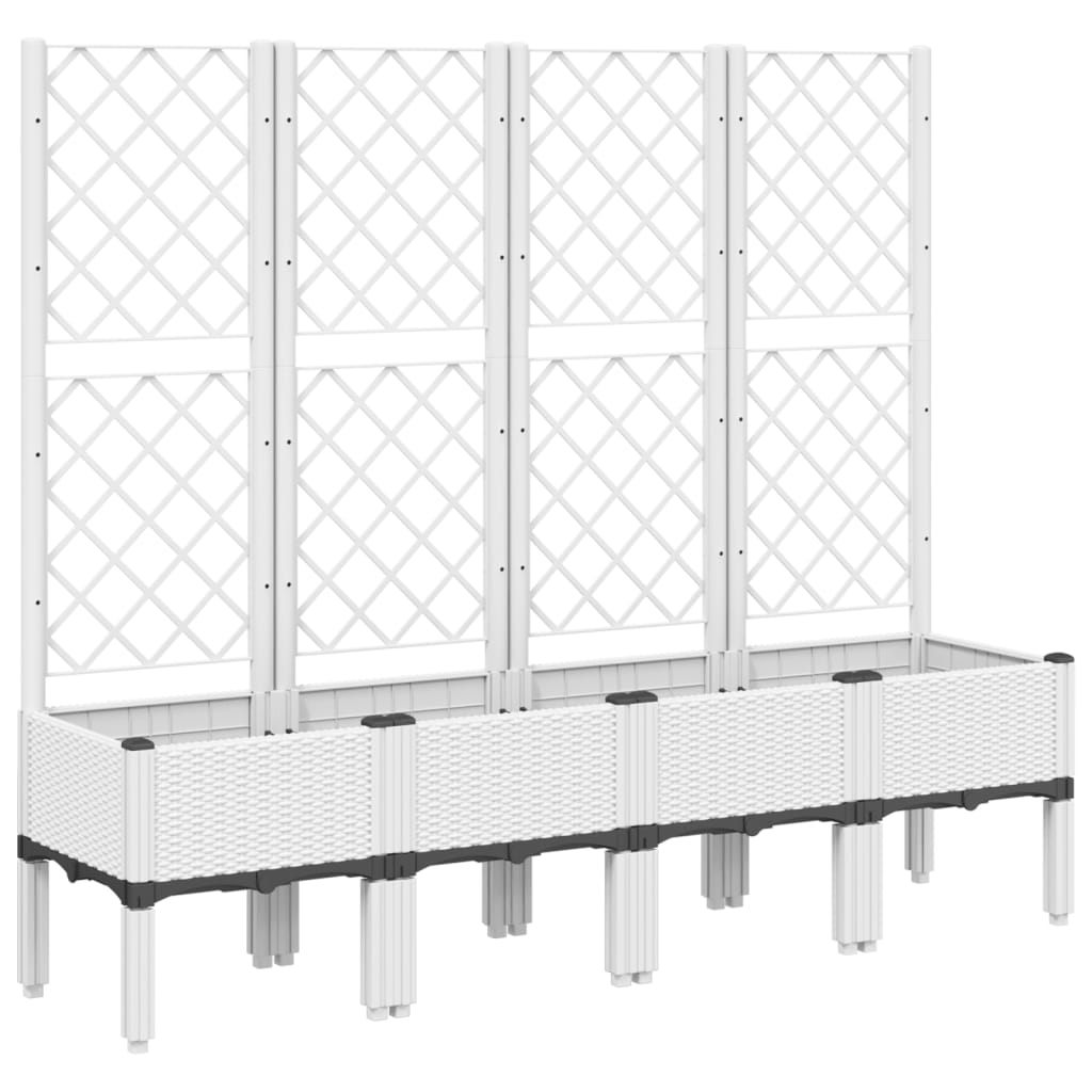 plantekasse med espalier 160x40x142 cm PP hvid