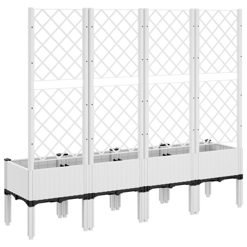 plantekasse med espalier 160x40x142 cm PP hvid