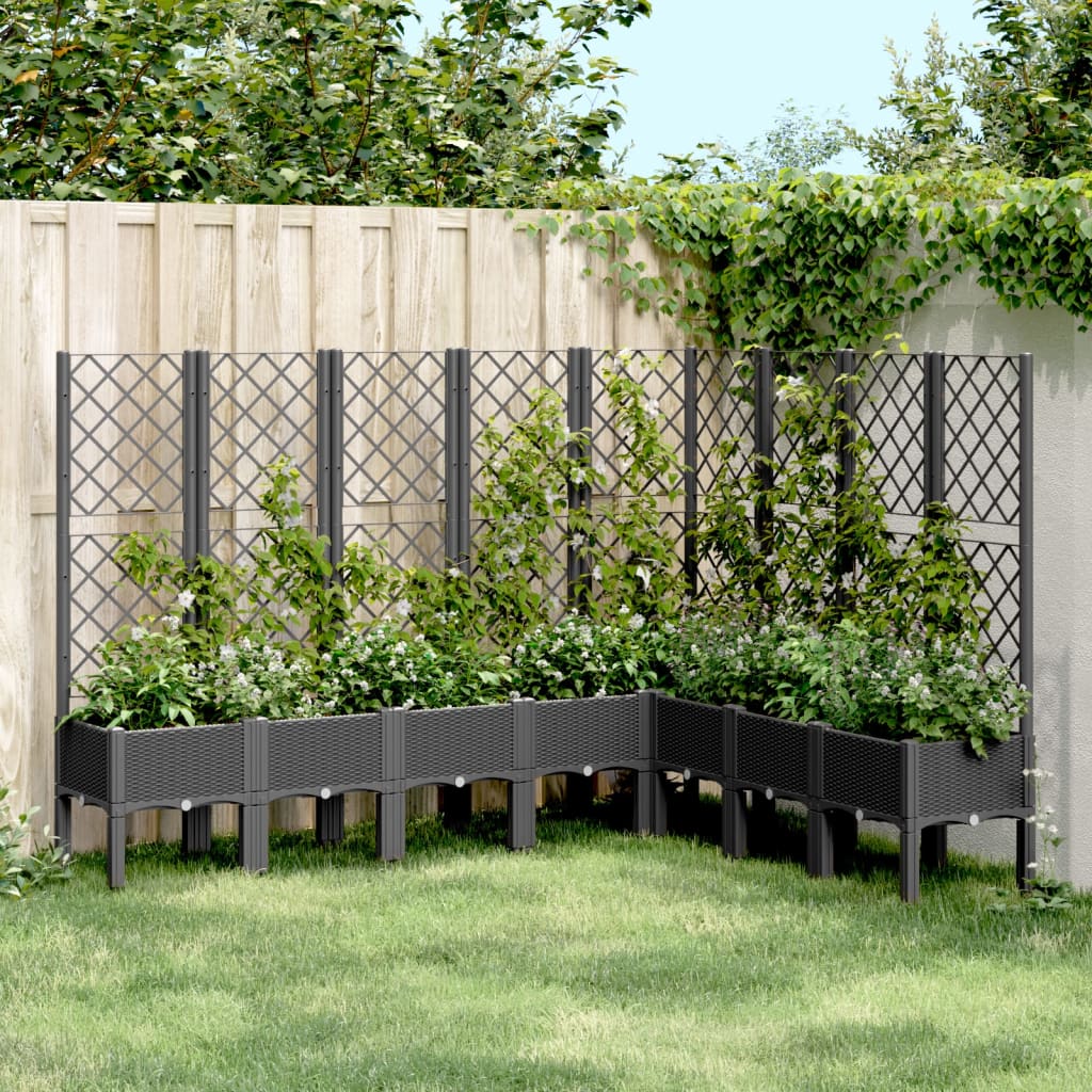 plantekasse med espalier 200x160x142 cm PP sort