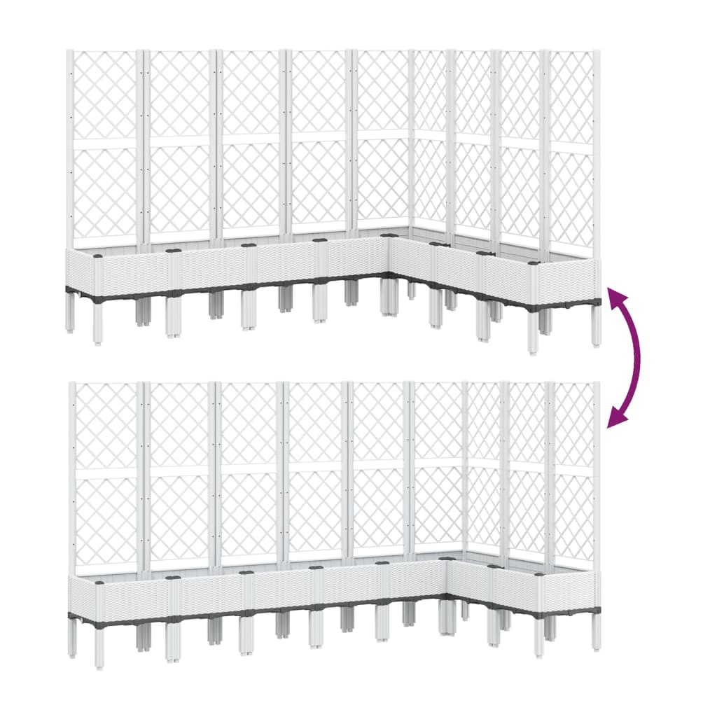 plantekasse med espalier 200x160x142 cm PP hvid