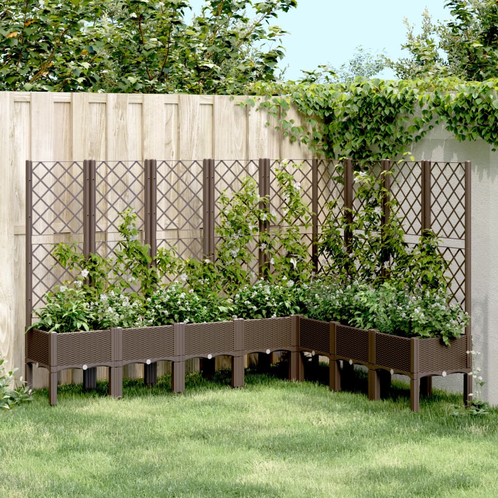 plantekasse med espalier 200x160x142 cm PP brun