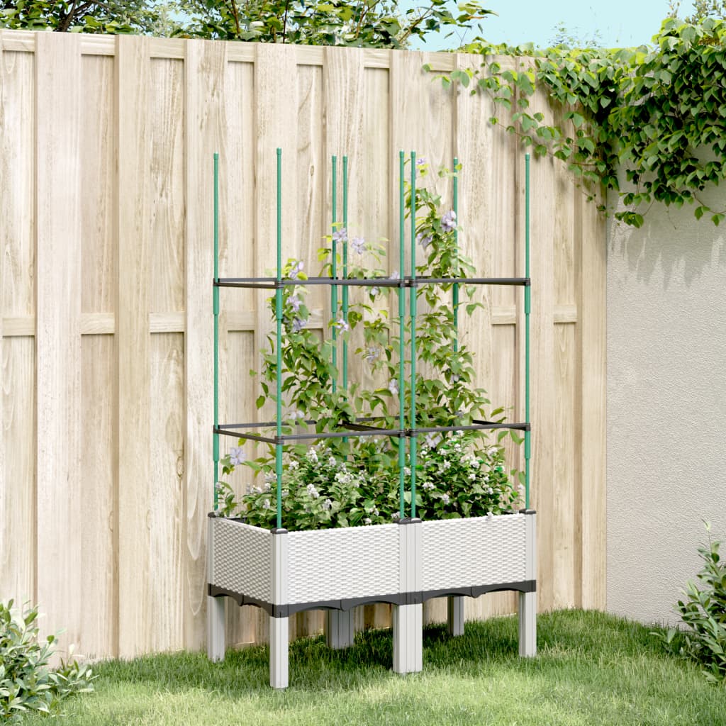 plantekasse med espalier 80x40x142,5 cm PP hvid