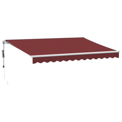 markise med LED-lys 350x250 cm automatisk betjening bordeaux