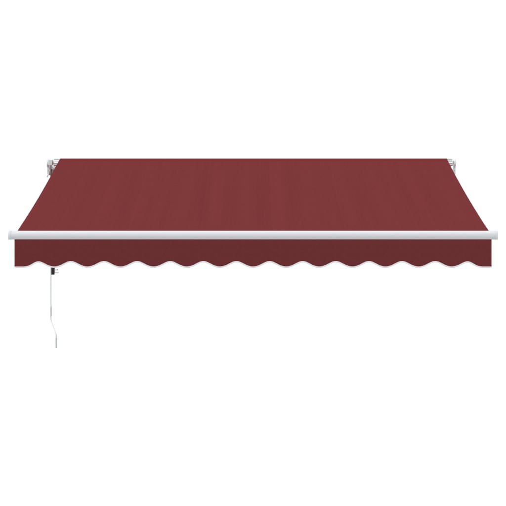 markise med LED-lys 350x250 cm automatisk betjening bordeaux