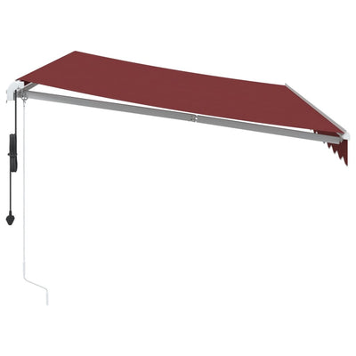 markise med LED-lys 350x250 cm automatisk betjening bordeaux