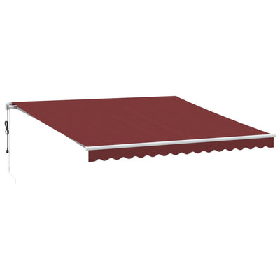 markise med LED-lys 400x300 cm automatisk betjening bordeaux